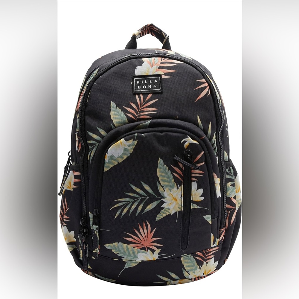 NWT Billabong 31L Roadie backpack.  Black with print